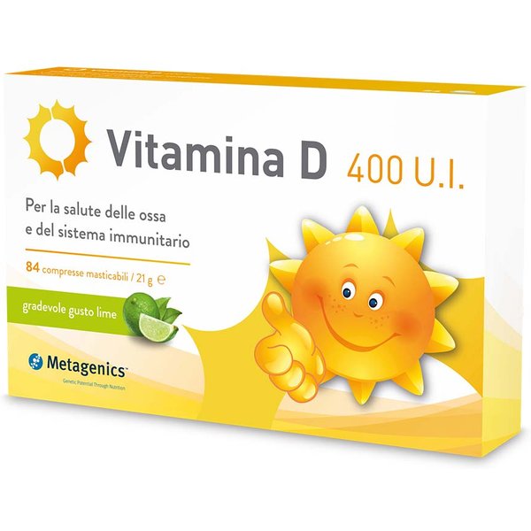 Metagenics Vitamina D 400 U.I. Immunità E Salute Ossa Dei Bambini, 84 Compresse-image