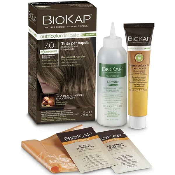 Bios Line Biokap Nutricolor Delicato Rapid Tinta 7.0 Biondo Medio Naturale-image