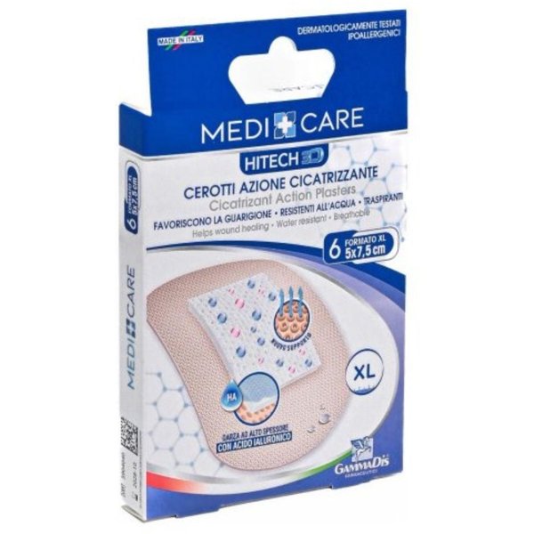 Gammadis Medicare - Cerotti Azione Cicatrizzante Con Acido Ialuronico Misura 5 X 7,5 Cm, 6 Pezzi-image