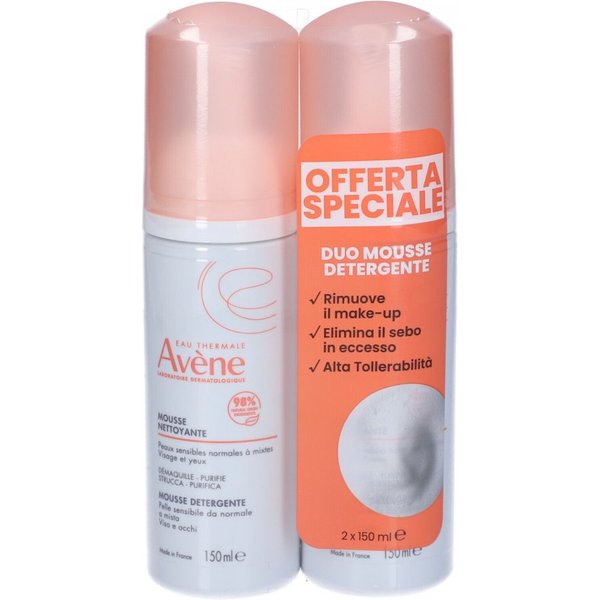 Avène Duo Mousse - Mousse Detergente E Struccante Per Il Viso E Gli Occhi, 2 Flaconi Da 150 Ml-image
