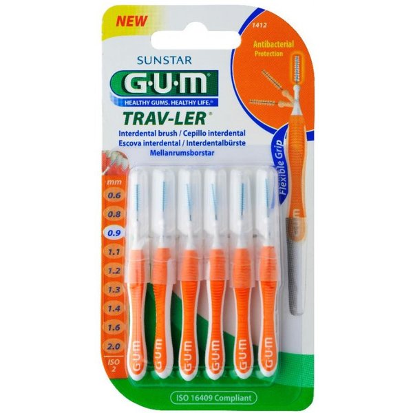 GUM Trav-Ler - 1412 Scovolino Interdentale Da 0,9 Mm, 6 Scovolini-image