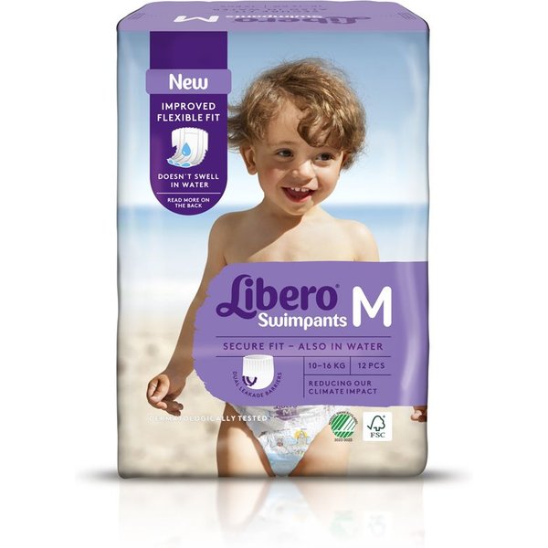 Libero Swim Pants - Pannolini Per Mare E Piscina In Taglia M Da 7 A 16 Kg, 12 Pezzi-image