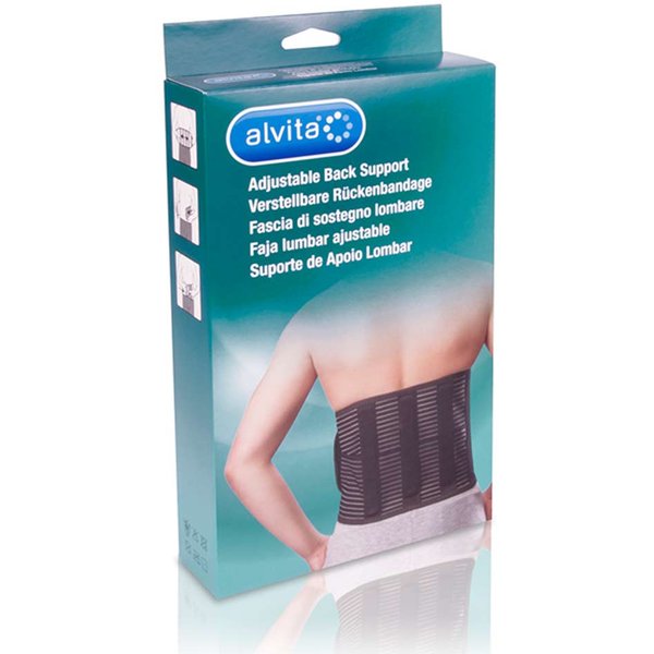 Alvita Fascia Di Sostegno Lombare Regolabile Colore Nero Taglia 1 (80-100 Cm)-image