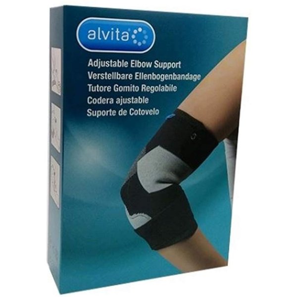 Alvita Tutore Gomito Regolabile Colore Nero Taglia 2 (25-27 Cm)-image