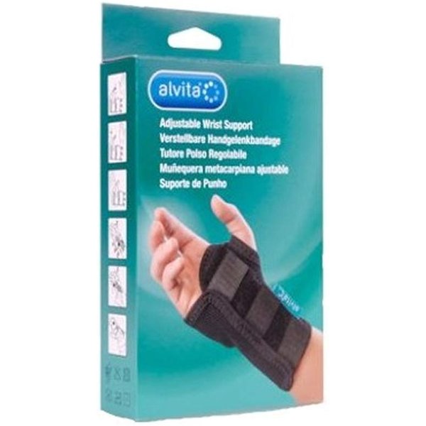 Alvita Tutore Polso Regolabile Colore Nero Taglia 1 (14-16 Cm)-image