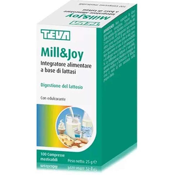 Teva Mill E Joy Compresse Masticabili - Integratore Per La Digestione Del Lattosio, 100 Compresse-image