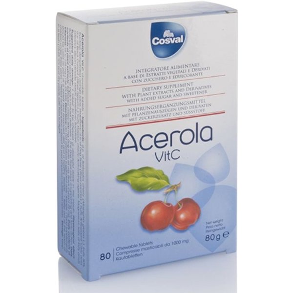 Cosval Acerola Vit C Integratore Alimentare 80 Compresse Masticabili-image