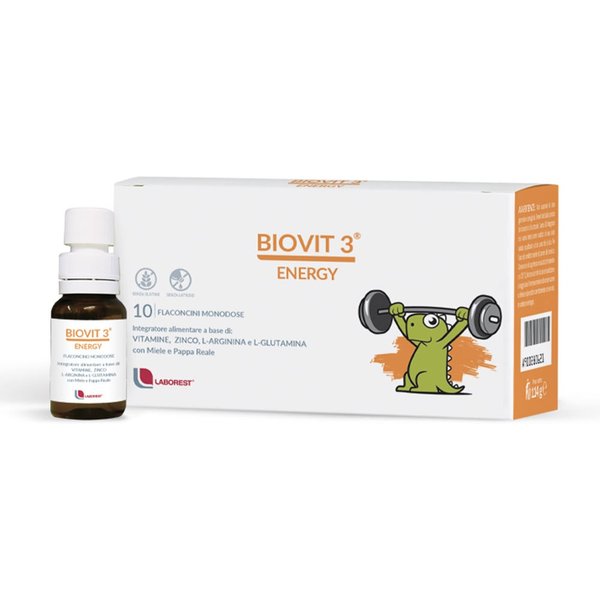 Laborest Biovit 3 Energy Integratore Vitamina C Zinco Pappa Reale, 10 Flaconcini-image