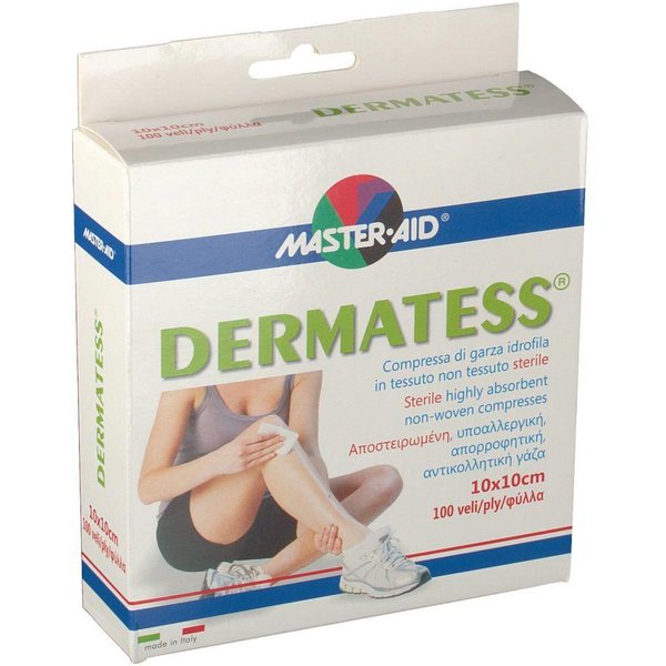Master-Aid Dermatess - Garze Sterili In TNT Per La Protezione Delle Ferite, 100 Pezzi Da 10X10 Cm-image