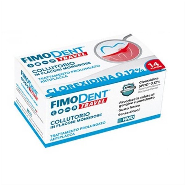Fimo Fimodent Travel Collutorio Monodose Clorexidina 0,12% 14 Flaconi Da 10 Ml-image