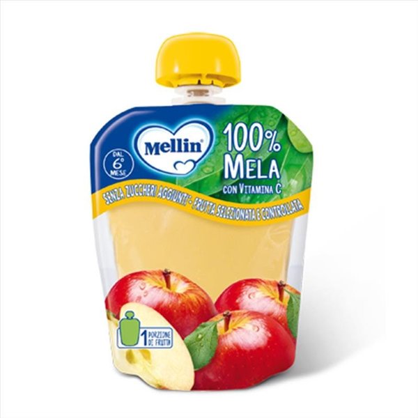 Mellin Merenda 100% Frutta Mela Dal 6° Mese Senza Zuccheri Aggiunti, 90G-image