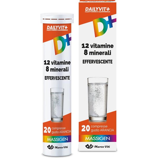 Massigen Dailyvit+ 12Vitamine 8Minerali Integratore Effervescente, 20 Compresse-image