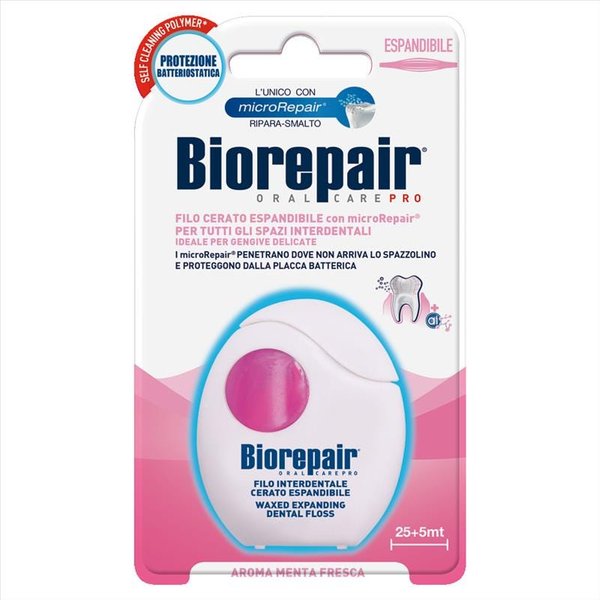 Biorepair Filo Interdentale Cerato Espandibile Per Gengive Delicate 25 + 5 M-image