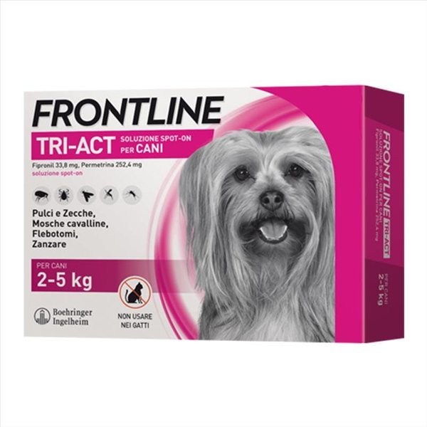 Frontline Tri Act - Soluzione Spot On Insetticida Acaricida Cane 2-5Kg, 3 Pezzi-image