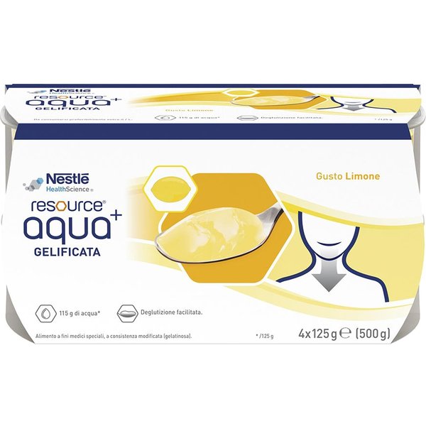 Nestlé Resource - Aqua+ Gelificata Gusto Limone, 4 X 125G-image