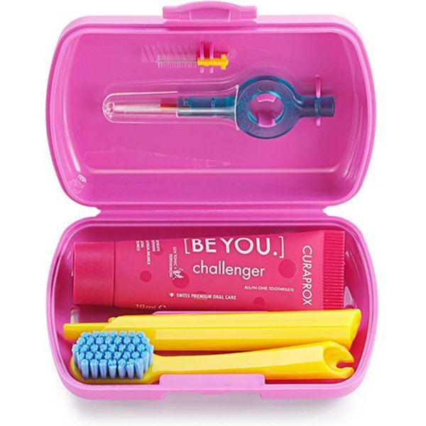 Curaprox Be You Travel Set Rosa Spazzolino + Dentifricio + 2 Scovolini-image