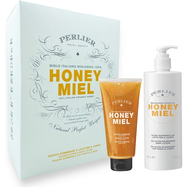 Perlier Honey - Cofanetto Doccia Gommage 250Ml + Latte Per Il Corpo 400Ml-image