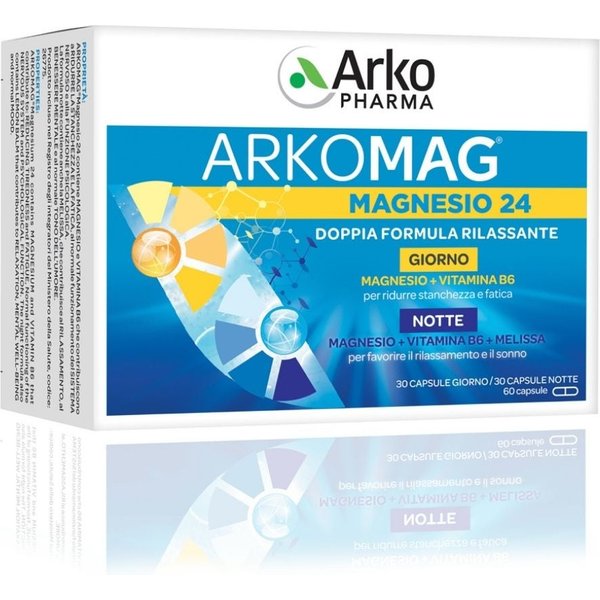 Arkopharma Magnesio 24 Giorno E Notte Integratore Alimentare, 60 Capsule-image