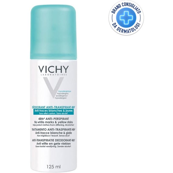 Vichy Deodorante Aerosol Antitraspirante 48H Anti Tracce Bianche E Gialle, 125Ml-image