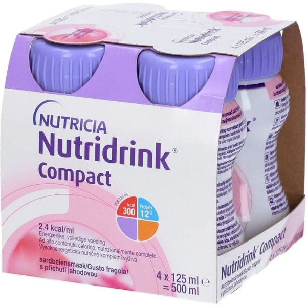 Nutricia Nutridrink Compact Supplemento Nutrizionale Orale Completoin Volume Ridotto Gusto Fragola, 4X125Ml-image