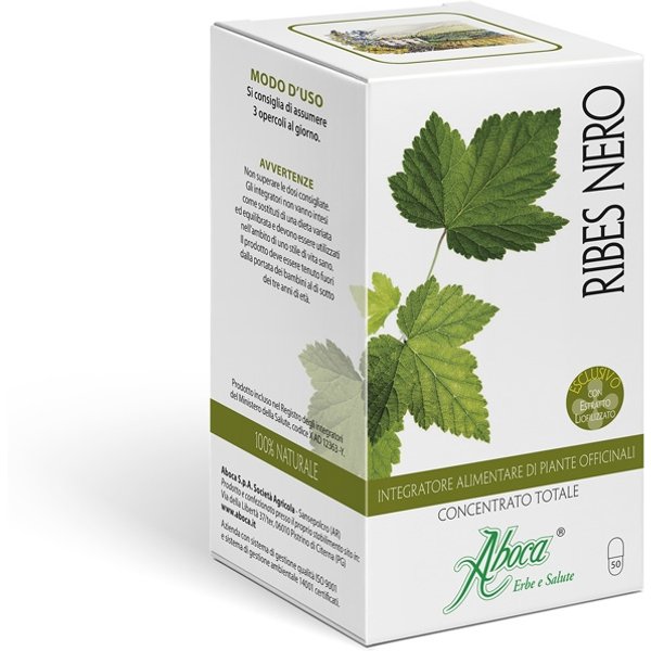 Aboca Ribes Nero Concentrato Totale Integratore Monoconcentrato Vie Respiratorie, 50 Opercoli-image
