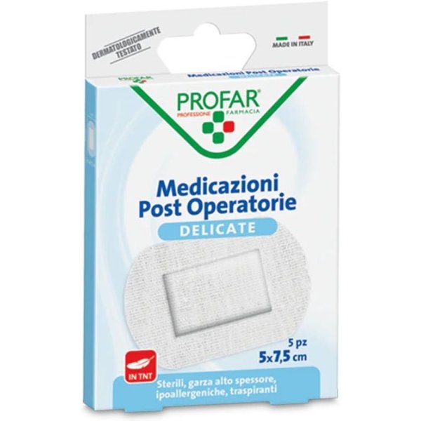 Profar Medicazione Post Operatoria Delicata In Tnt 5 X 7,5 Cm, 5 Medicazioni-image