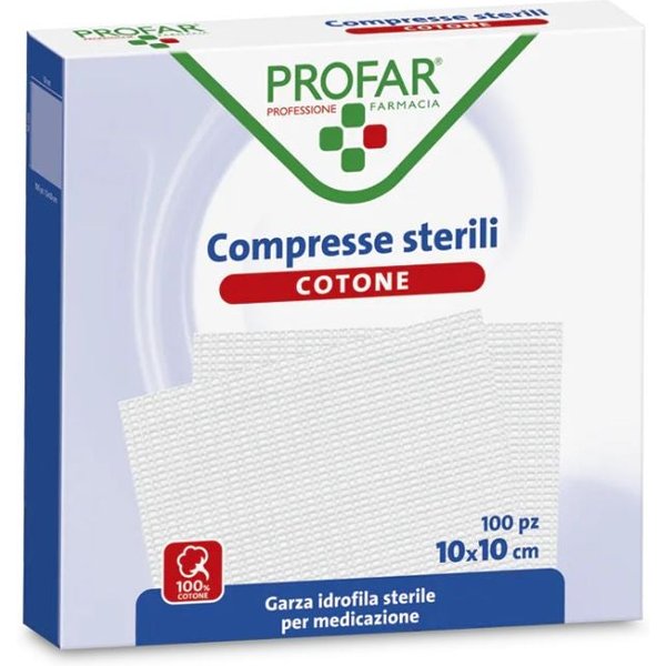 Profar Compresse Sterili In Cotone Per Medicazioni 10X10 Cm, 100 Compresse-image