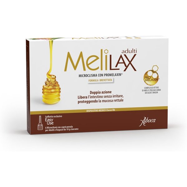 Aboca Melilax Adulti Dispositivo Medico Stitichezza Apparato Gastrointestinale, 6 Microclismi X 10G-image