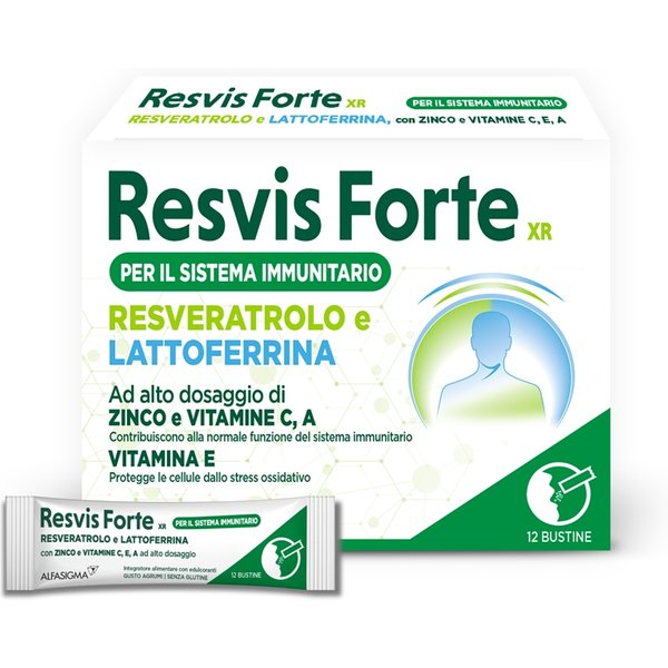 Resvis Forte Xr Integratore Per Il Sistema Immunitario Gusto Agrumi, 12 Bustine Orodispersibili-image