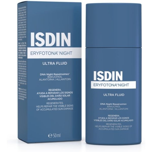 Isdin Eryfotona Night Ultra Fluid Siero Viso Notte Riparatore E Rigenerante, 50Ml-image