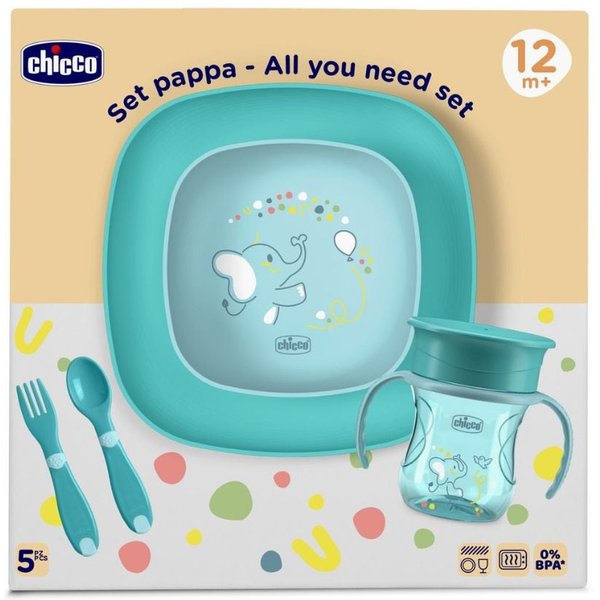 Chicco Set Pappa 12M+ Colore Azzurro-image