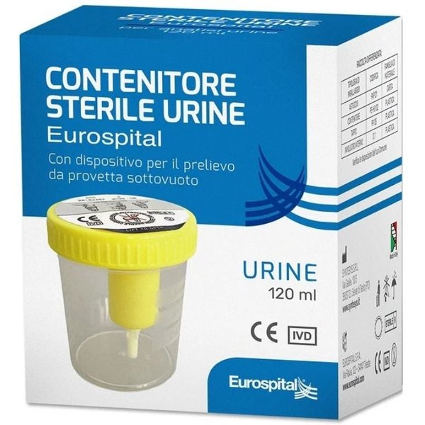 Eurospital Contenitore Sterile Per Analisi Delle Urine Con Dispositivo Raccolta, 120Ml-image