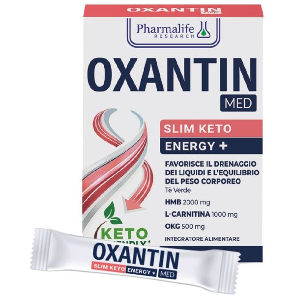 Pharmalife Research Oxantin Med - Slim Keto Energy+ Drenaggio Dei Liquidi Integratore, 15 Stick-image
