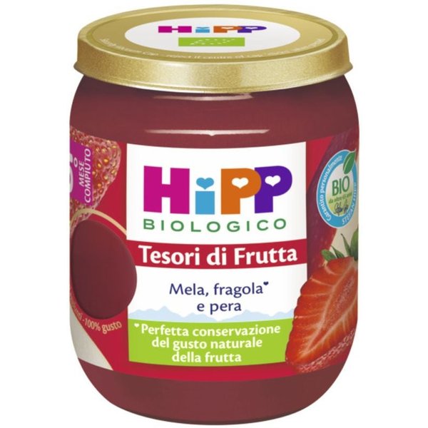 Hipp Tesori Di Frutta - Omogeneizzato Biologico Mela Fragola E Pera Dai 5 Mesi, 160G-image