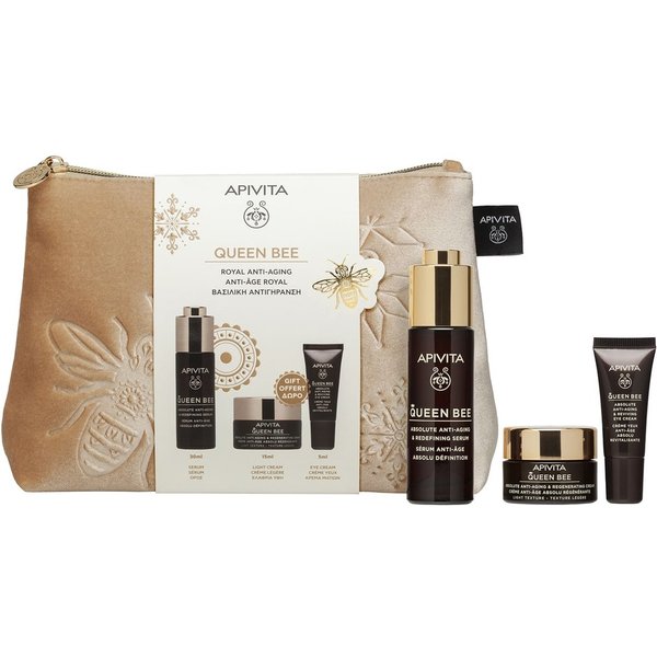 Apivita Cofanetto Regalo Queen Con Siero Anti-Età Assoluto & Rassodante 30Ml + Mini Crema Viso Texture Leggera 15Ml + Mini Crema Contorno Occhi Antietà E Rivitalizzante 5Ml-image