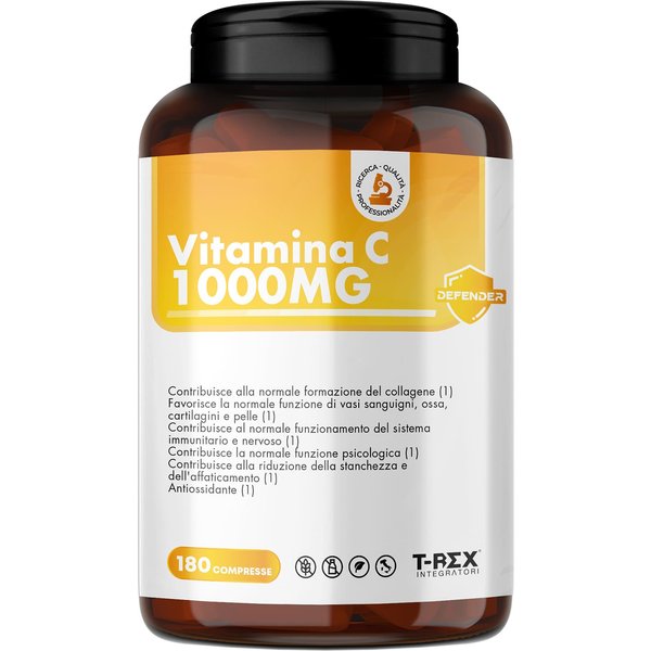 T-Rex Vitamina C 1000Mg Integratore Alte Difese Immunitarie, 180 Compresse-image