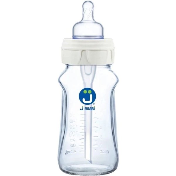 J Bimbi Super Glass - Biberon In Vetro Termoresistente 0M+, 260Ml-image