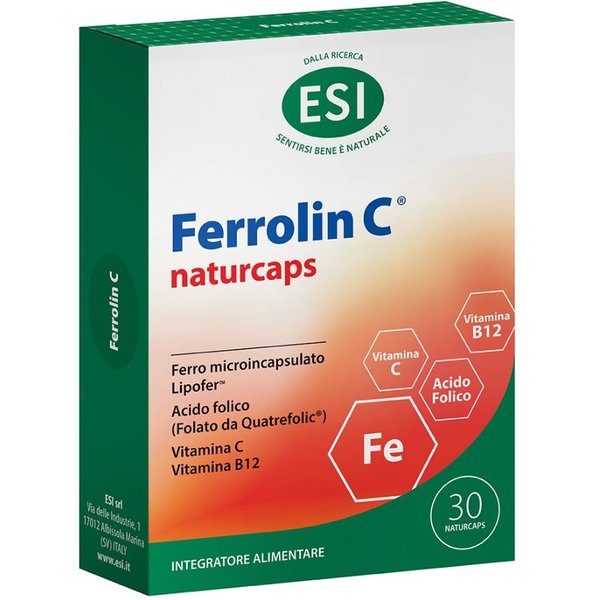 ESI Ferrolin C Integratore Alimentare Di Ferro E Vitamina C, 30 Naturcaps-image