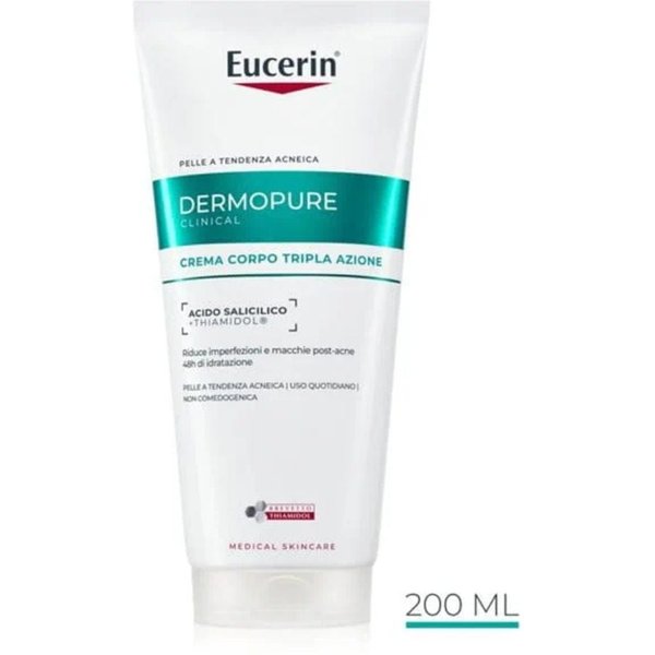 Eucerin Dermopure Clinical - Crema Corpo Tripla Azione Per Pelle Grassa A Tendenza Acneica Sensibile, 200Ml-image