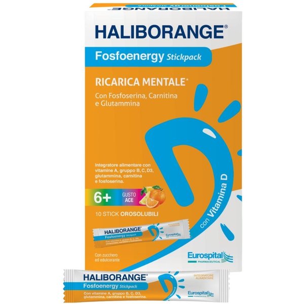 Haliborange Fosfoenergy Integratore Alimentare Ricarica Mentale Gusto Ace, 10 Stick-image