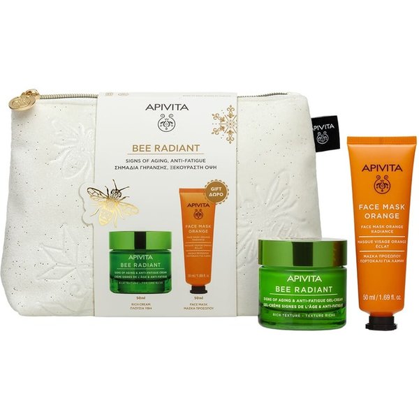 Apivita Cofanetto Regalo Bee Radiant Con Crema Gel Anti-Età E Anti-Fatica Texture Ricca 50Ml + Apivita Maschera Viso Illuminante Arancia 50Ml-image