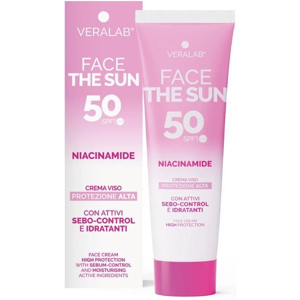VeraLab The Sun - Face Niacinamide Crema Viso SPF50 Con Attivi Sebo-Control E Idratanti, 50Ml-image