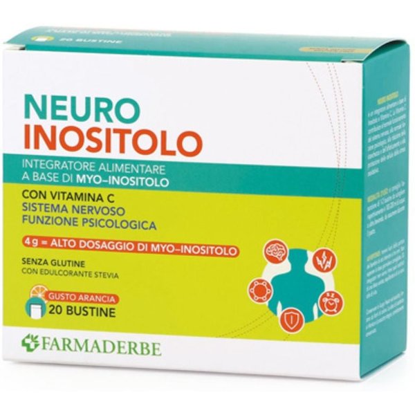 Farmaderbe Neuro Inositolo Integratore Sistema Nervoso, 20 Bustine-image