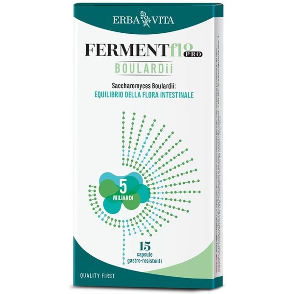 Erba Vita Fermentflor PRO Boulardii Integratore Equilibrio Della Flora Intestinale, 15 Capsule Gastro-Resistenti-image