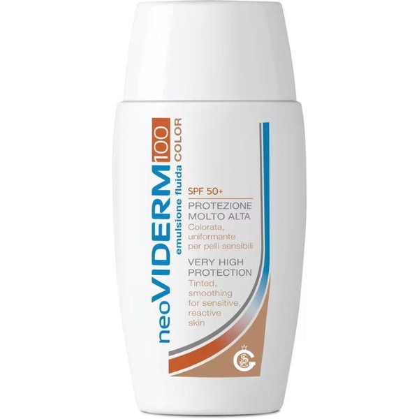 Neoviderm 100 Emulsione Fluida Color SPF 50+ Protezione Molto Alta Per Pelli Sensibili E Reattive Con Scottature Solari Ustioni E Trattamenti Radioterapici, 50Ml-image