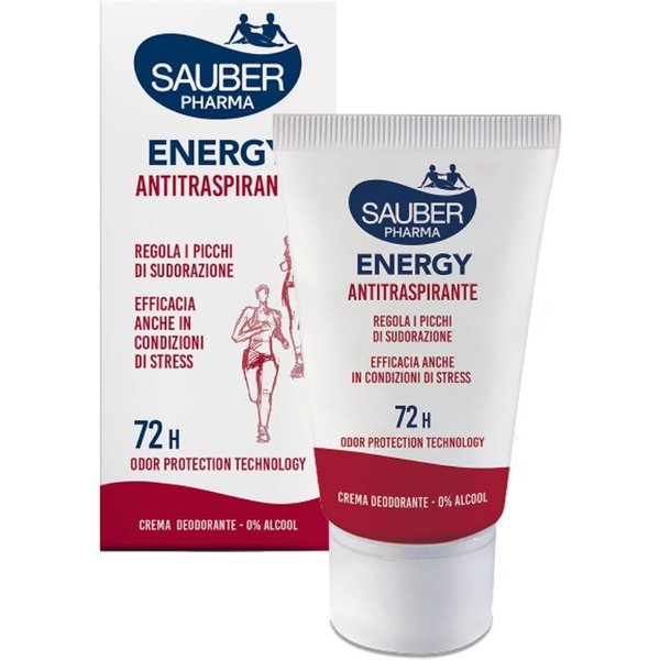 Sauber Deo 72H Energy - Deodorante In Crema Antitraspirante Per L'ipersudorazione, 35 Ml-image