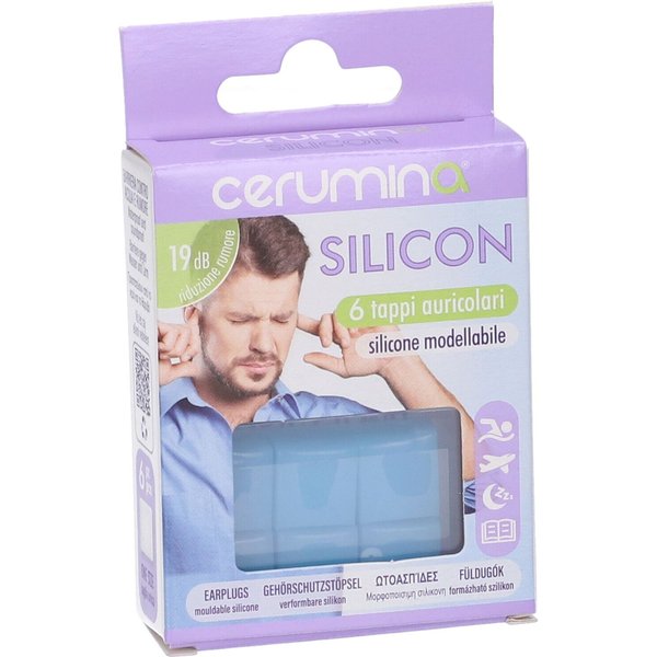 Cerumina Silicon - Pietrasanta Pharma Tappi Auricolari Silicone Contro L'acqua E I Rumori, 6 Pezzi-image