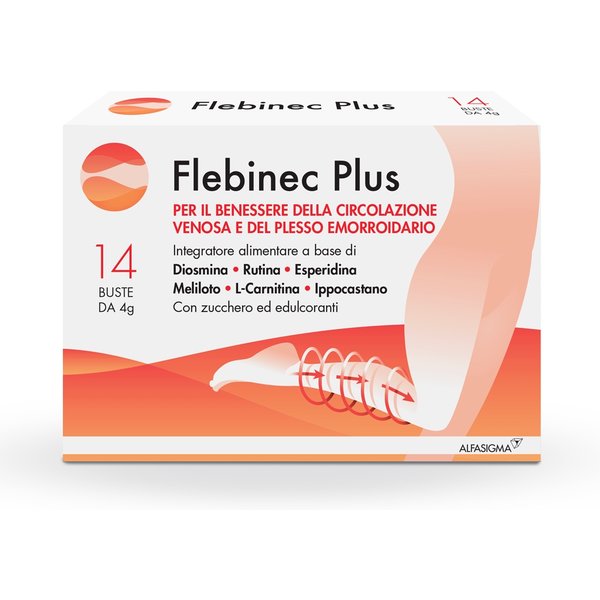 Alfasigma Flebinec Plus Integratore Per Il Circolo E Microcircolo, 14 Buste-image