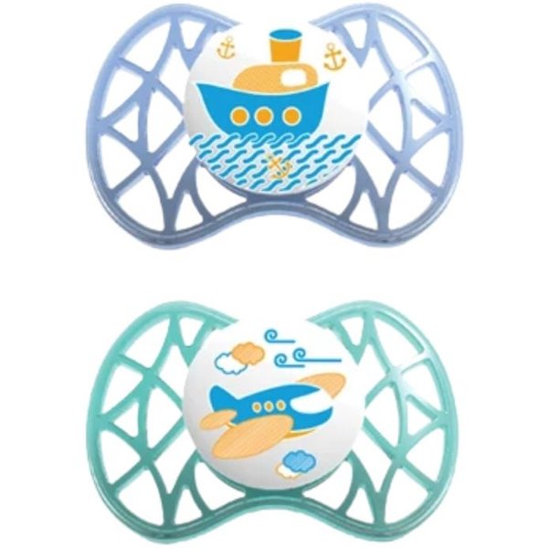 Nuvita Succhietto AIR 55 Con Tettarella Simmetrica 0-6M+ Colore Blu E Tiffany, 2 Succhietti-image
