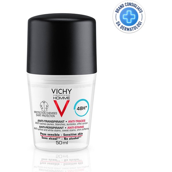 Vichy Homme - Deodorante Anti Macchie Roll On Anti-Traspirante 48H, 50Ml-image